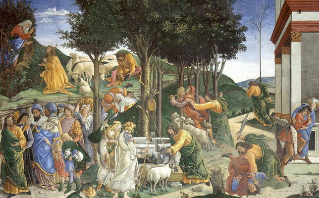 Sandro Botticelli The Calling and Trials of Moses, 1482 | Hobby Keeper Articles