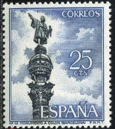 Postage stamp "Monument to Columbus", Spain, 1965| Hobby Keeper Articles