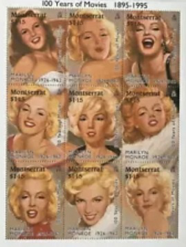 Postage stamps "Marilyn Monroe", 1995, Montserrat | Hobby Keeper Articles