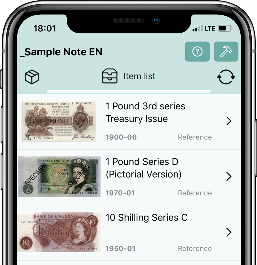 Banknote list | World of banknotes | IOS