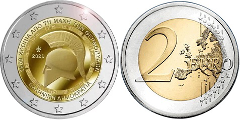 2 euro coin "2500 anniversary of the Battle of Thermopylae", 2020, Greece | Hobby Keeper Articles